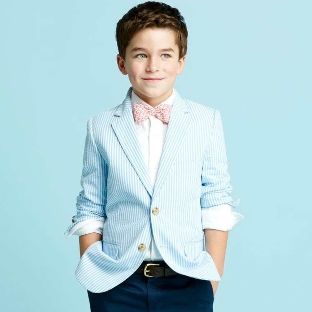 Vineyard Vines Boy Seersucker Bayside Blue Striped Blazer Jacket 18 Preppy Boat